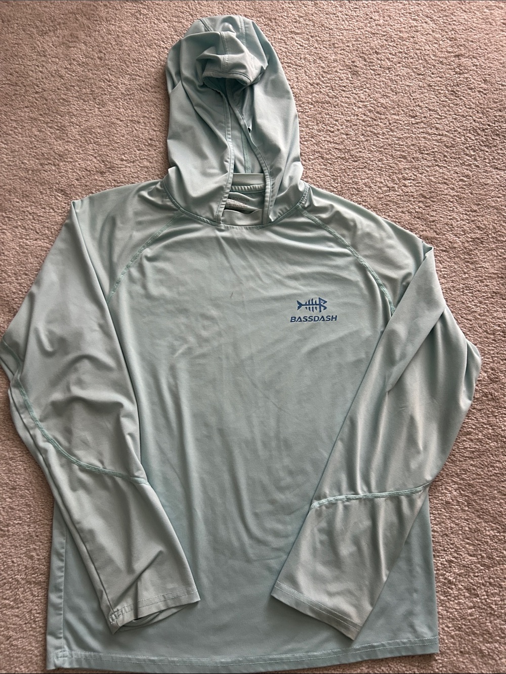 Bassdash Men's Hooded Long Sleeve Swim Shirt - Light Green